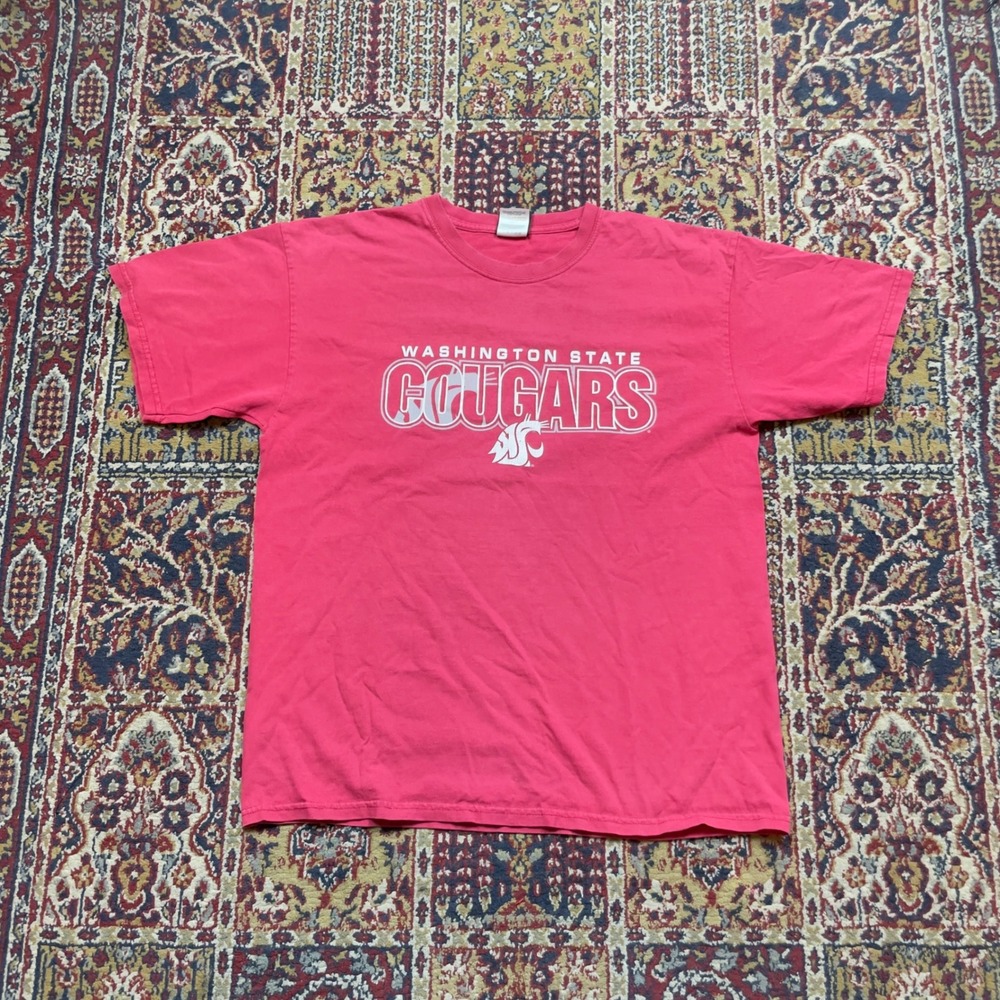 Old Varsity Brand Washington State Cougars WSU T-Shirt Mens Large Crimson‎ Red